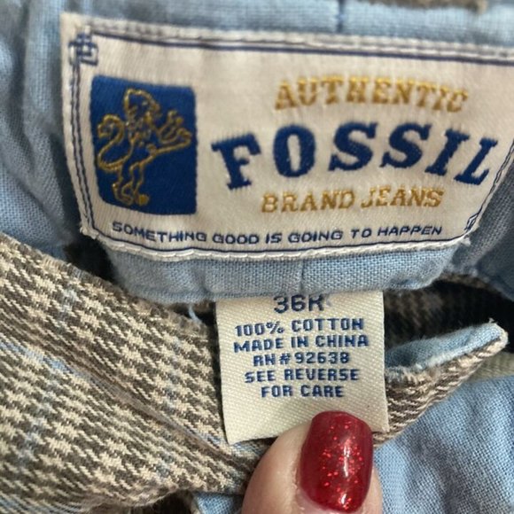 Vintage Rare Y2K Fossil Striped Trouser Pants Women's Size 36R - Picture 2 of 6